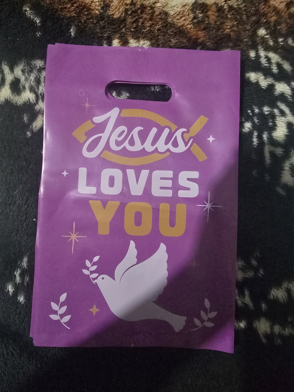 Jesus Loves You Purple  Bag